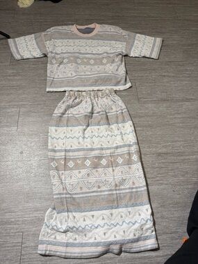 Vintage Christian de Castelnau 2PC Set Southwestern Cottagecore Boho USA Made M
